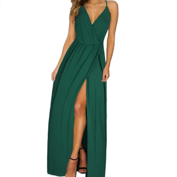 Women's Deep V-Neck Casual Maxi Dress for Party - Picture 1 of 6